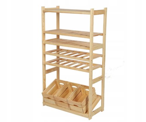  Lagerregal aus Holz Wamar-Sosenka 124,2 x 70 x 33 cm, max. 50 kg pro Regal
