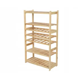  Holzregal für die LSR-Speisekammer, 7 Böden, Nat