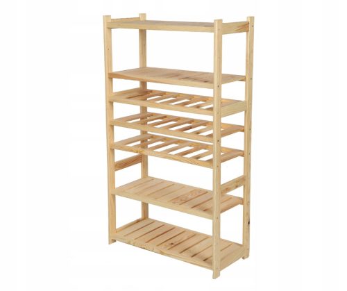  Holzregal für die LSR-Speisekammer, 7 Böden, Nat