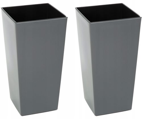 Töpfe und Pflanzgefäße für den Außenbereich und den Garten Lamela-Blumentopf, 57 cm x 30 x 57 cm, Durchmesser 30 cm, Kunststoff in den Farben Grau und Silber
