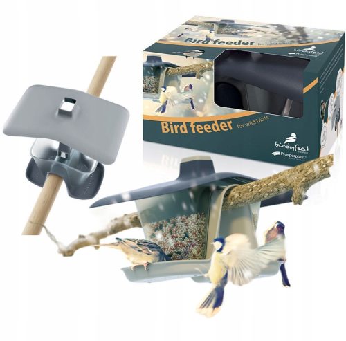 Boxen (Häuser) und Vogelhäuschen PROSPERPLAST BIRDYFEED DOPPELTER BIRDYFUTTER, STEINGRAU IBFD 405U