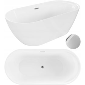   Mexen Laura freistehende Acrylbadewanne, Mittelablauf, 170 x 80 cm