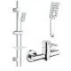 Invena Dafni Chrom-Duscharmatur + Reihe Cubic Aufputz-Duschset