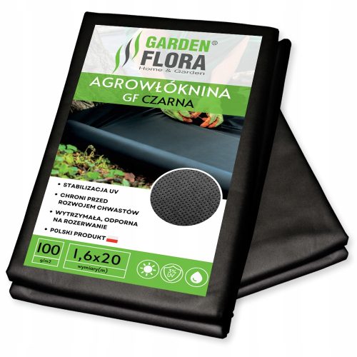 Agrartextil - Agrotextil-Mulchmittel (Anti-Unkraut) GF Agro schwarz 160 x 2000 cm 100 g/m²