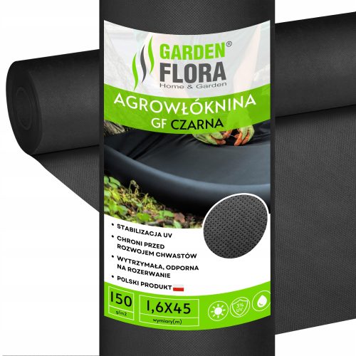 Agrartextil - Agrotextil-Mulchmittel (Anti-Unkraut) GF Agro schwarz 160 x 4500 cm 150 g/m²