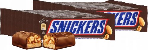 20x Snickers Riegel mit Nougatfüllung und Erdnüssen in Karamell und Schokolade, 50g