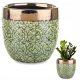 Töpfe und Pflanzgefäße für den Außenbereich und den Garten Duwen-Blumentopf, 13,5 cm x 13,5 x 13 cm, Durchmesser 13,5 cm, Keramik in Grüntönen, Gelb- und Goldtönen