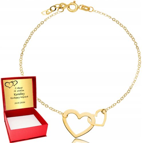  Euforia 585 Two Heart Goldarmband, 17 cm