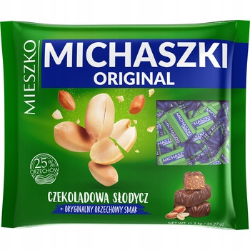 MIESZKO Michaszki Original - Schokoladenbonbons mit Erdnüssen, 1kg