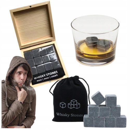 Eissteine Whiskywürfel aus Holz 12 Stück GESCHENK FÜR EINEN MANN