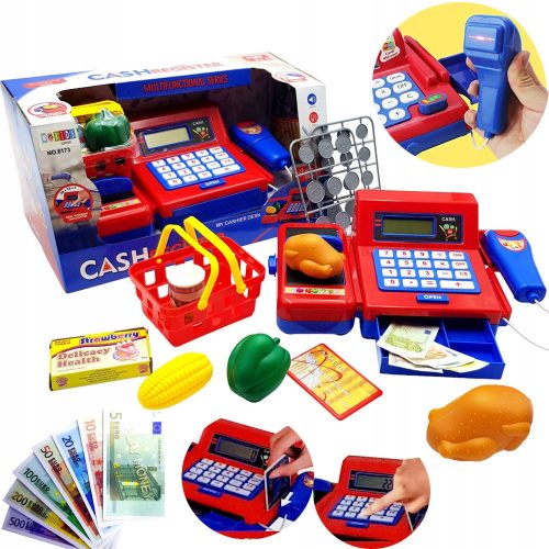  Registrierkasse mit Scanner-Einkaufswagen Spielzeug