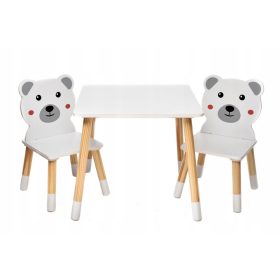  WEISSER TISCH, TEAR TEDDY TEDDY TEDDY TEAR, 2 STÜHLE