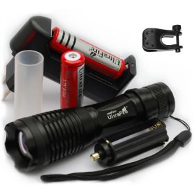    Ultrafire ZOOM CREE XML Taschenlampe 2000lm + 2 Batterien + Zubehör