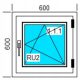 Aluplast Ideal 400 Cl PVC-Fenster, weiß, rechts, 600x600 mm