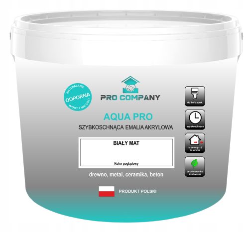 AQUA PRO Schnelltrocknender Emaille 10L Weiß MAT 9003