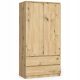  Kleiderschrank S 90 cm, 2 Türen, 2 Schubladen – Artisan-Eiche