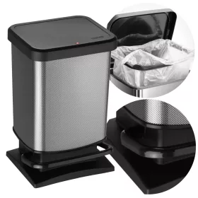  Rotho Paso Abfallbehälter 20 l, Grau- und Silbertöne