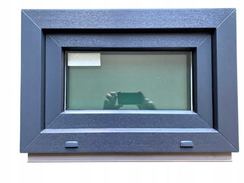 Anthrazitfarbenes PVC-Fenster rechts 60x40 600x400 Fensterset