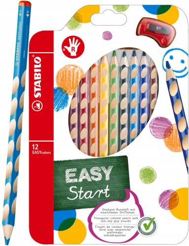  Stabilo Easy Coloros Bleistifte 12 Farben + Spitzer