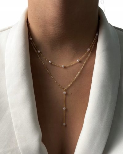  Goldkette 2in1 Perlen
