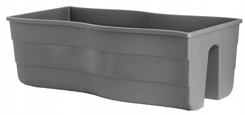  Form-Plastic Blumentopf 60 cm x 29 x 20 cm, Kunststoff in den Farben Grau und Silber