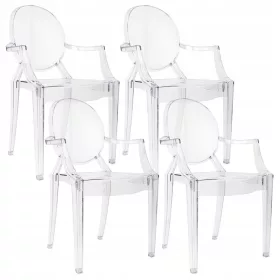  4 transparente Louis Ghost-Stühle