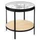  Atmosphera Tisch Runder Couchtisch 50 x 50 x 49 cm schwarz, Brauntöne, transparent