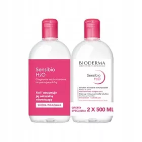   Bioderma Sensibio H2O Mizellenreinigungswasser 2x 500 ml - Beruhigt und Reinigt
