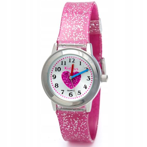  Mädchenarmbanduhr mit Glitzer. Enthält Übungen zum Erlernen der Uhrzeit.