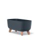  Prosperplast Blumentopf 39 cm x 19,5 x 18,7 cm, Kunststoff in Grau- und Silbertönen