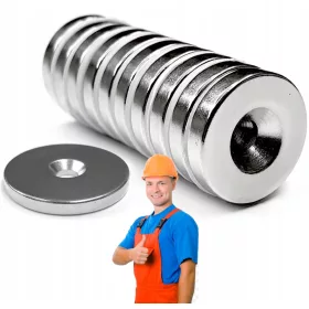 NEODYM-MAGNET 14x3 mm Loch 7/3,5 FÜR SCHRAUBE