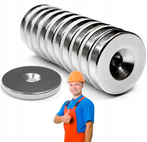 NEODYM-MAGNET 14x3 mm Loch 7/3,5 FÜR SCHRAUBE