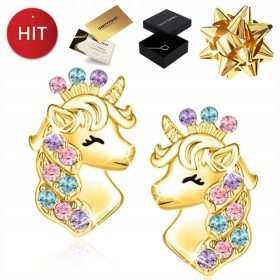  Vergoldete Einhorn-Ohrstecker für Mädchen