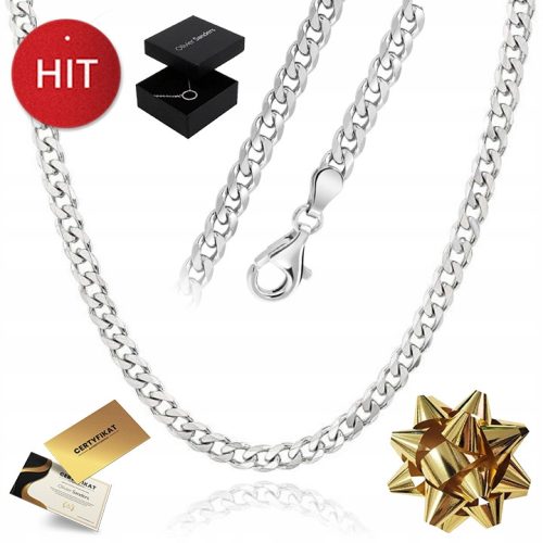  HERREN-HALSKETTE AUS SILBER, PANCERKA-KETTE, 925, GESCHENK FÜR DEN VATI DES FREUNDES