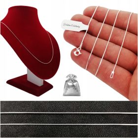    925 SILBER ABENDESSENKETTE, LINIE, LINIE / LINIEN-HALSKETTE, GLÄNZENDES ITALIENISCHES