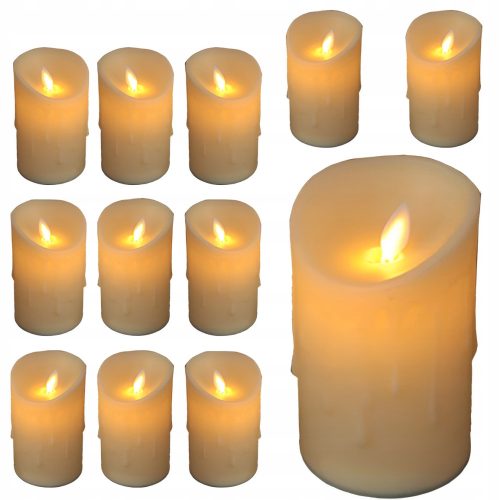 Kerzen LED-Kerze Tanzender FEUEREFFEKT FÜR GRÄBER DDK 12 Stk.