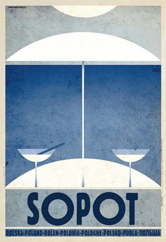 Prints ohne & mit Rahmen. Sopot Kaja Poster SCHWARZER RAHMEN 68x98cm