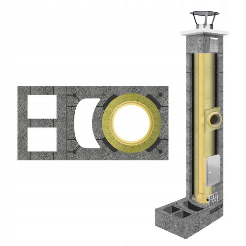 Isoliertes Schornsteinsystem-Set fi 200 7m +3W