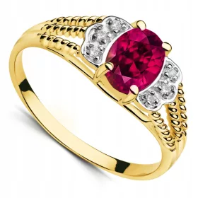  RUBIN-GOLD-VERLOBUNGSRING 333 R.10-23