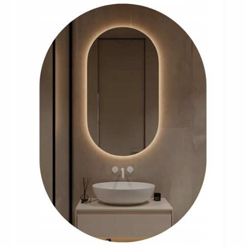 LED-beleuchteter Wandspiegel 120x60 cm oval für Kleiderschrank Badezimmer