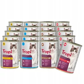    TROPI Nassfutter für Katzen, Geschmacksmischung in Soße, 24 x 415 g