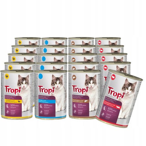 TROPI Nassfutter für Katzen, Geschmacksmischung in Soße, 24 x 415 g