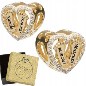  Goldanhänger mit graviertem Herzfuß aus 925er Silber