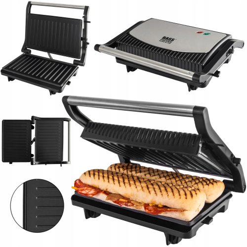  Kontakt, klappbarer, traditioneller Elektrogrill Bass BH 10394 silber/grau 1000 W