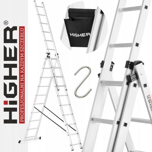 Höhere Leiter 6,35 m Aluminium 3 x 3 bis 150 kg