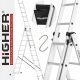 Höhere Leiter 6,35 m Aluminium 3 x 3 bis 150 kg
