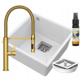 Granitan NAPO Einbeckenspüle, weißer Granit