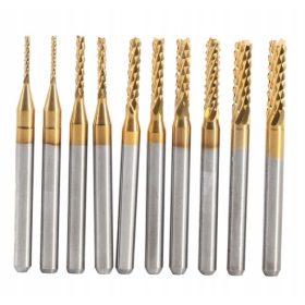   Planfräser, Formfräser, Fingerfräser, Schaftfräser, Eckfräser, AWP-Durchmesser 1 mm, Sinterhartmetall (titanbeschichtet)