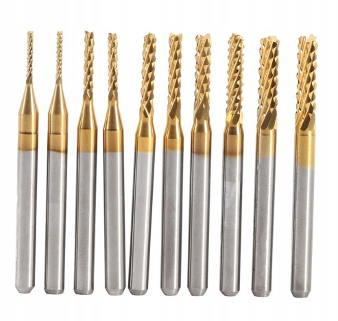 Planfräser, Formfräser, Fingerfräser, Schaftfräser, Eckfräser, AWP-Durchmesser 1 mm, Sinterhartmetall (titanbeschichtet)