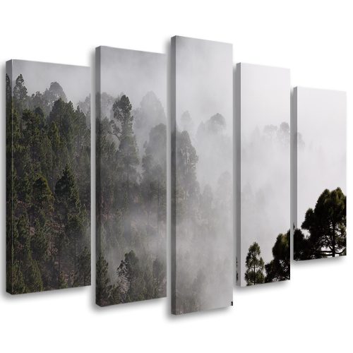Bilder an der Wand TRIPTIQUE-MALEREI Wald im Nebel 200x100